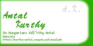 antal kurthy business card